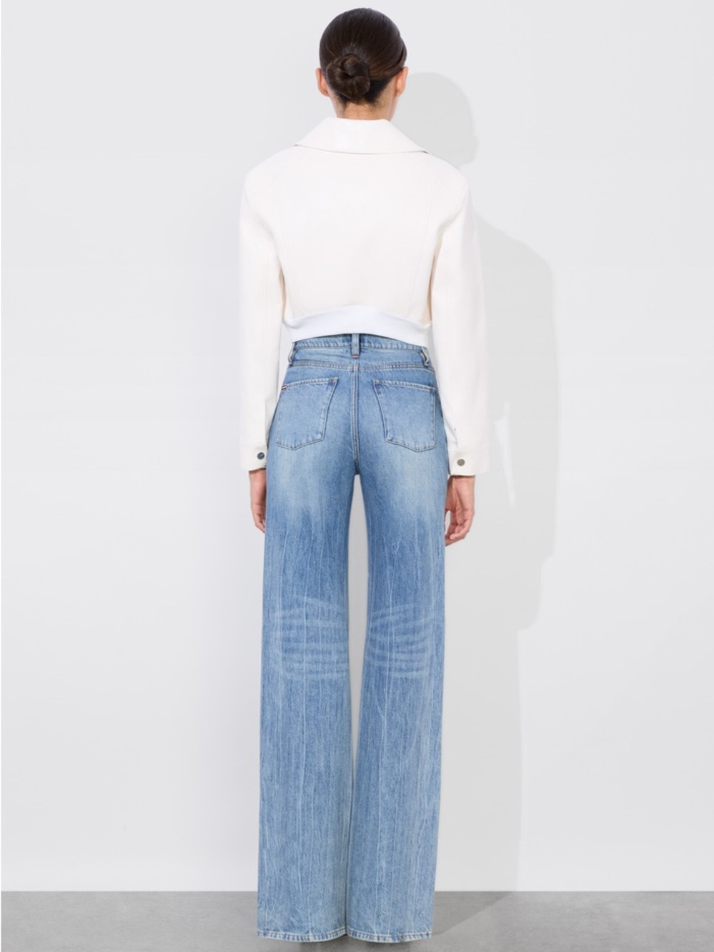 New ALICE + OLIVIA Hyde Cropped Vegan Jacket, Large (10), Off White - Picture 3 of 8